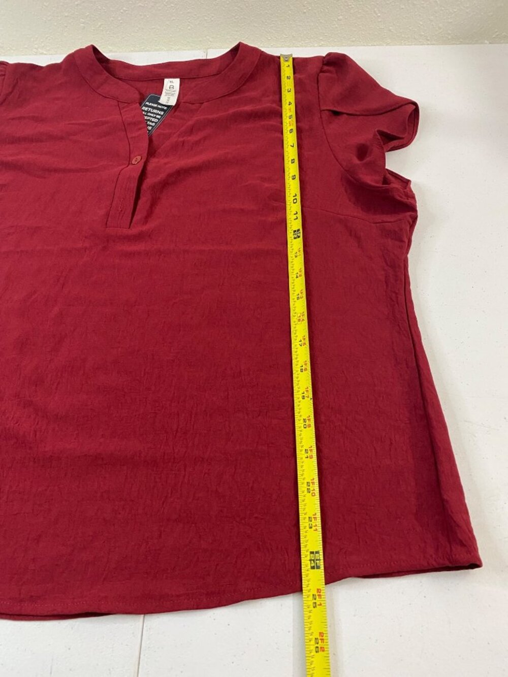 Blooming Jelly Womens Blouse XL Red Short Sleeve V Neck Casual Top NWT - Picture 5 of 7